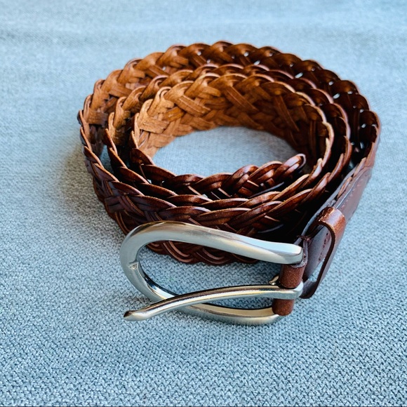 Toddler Boy Brown Braided Leather Belt